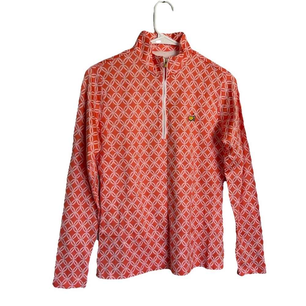 The Masters By Peter Millar Quarter Zip Pullover Sweater Womens Size Small Coral